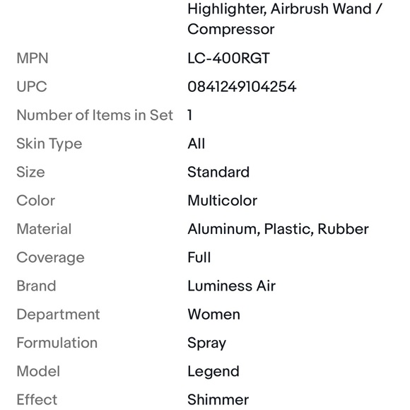 Luminess Air LC-400RGT Legend Airbrush Makeup System Compressor NEW Rose Gold/BL - Picture 2 of 5